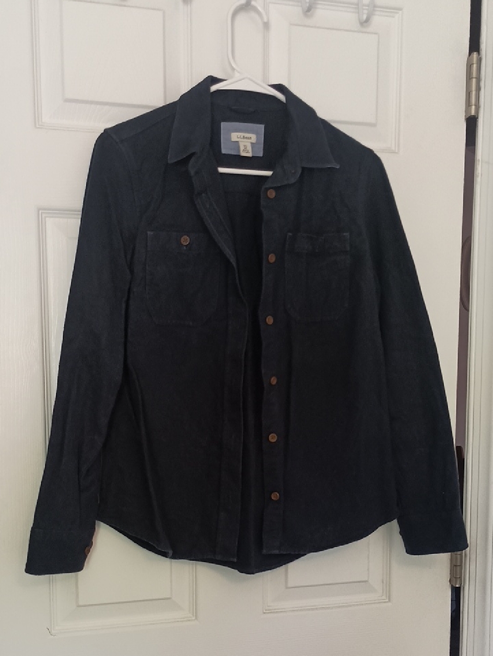 L.L. Bean Chamois Navy Button-Front Women's Shirt